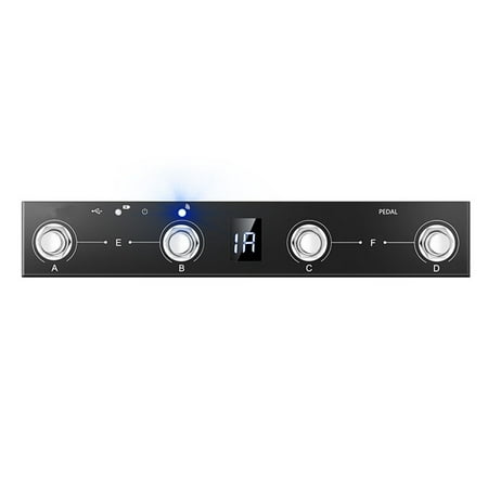 Portable MIDI Footswitch Controller Rechargeable 4 Buttons Pedal for Musicians, USB, Black, Compatible with CubeSuite App, Metal Construction