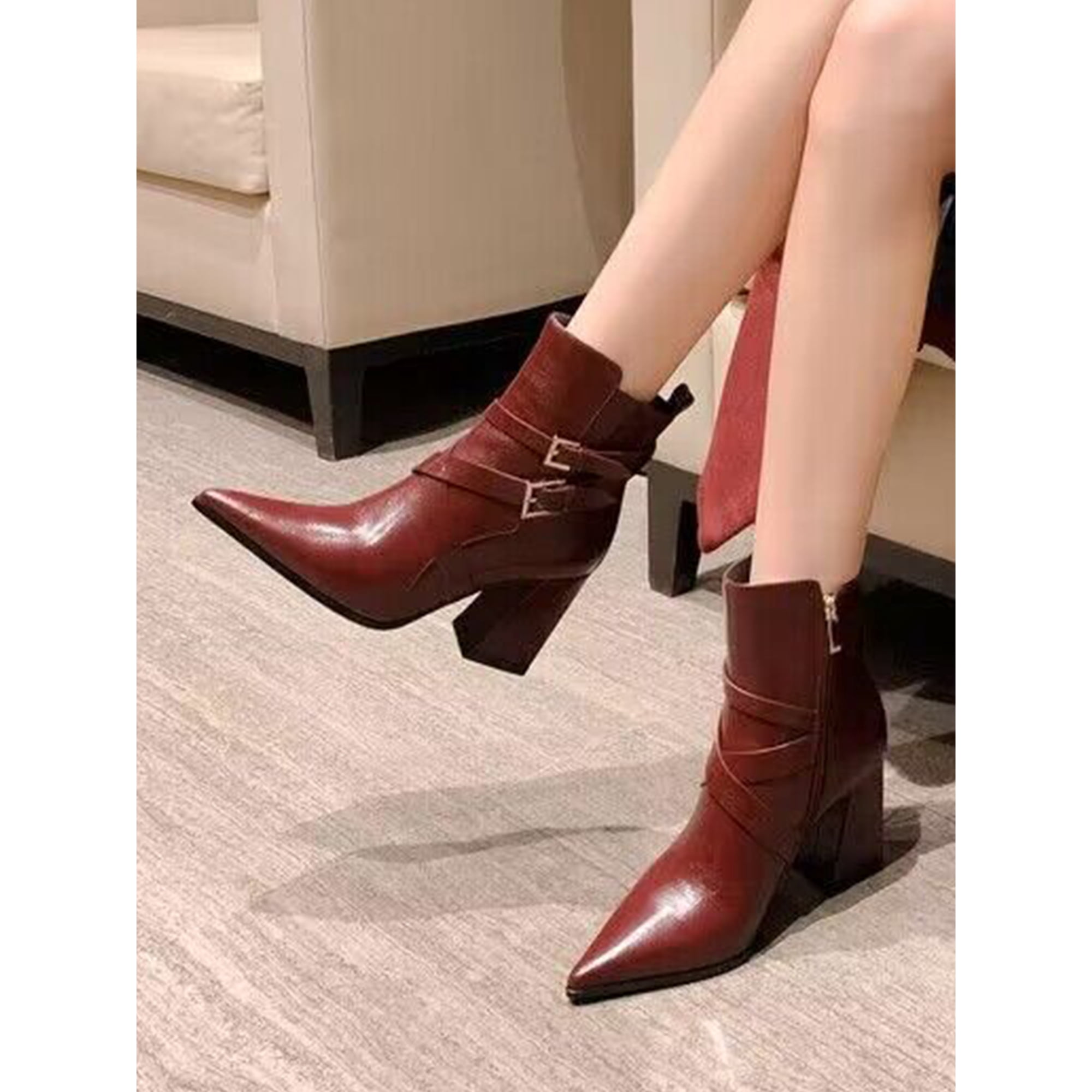 Red boots office new arrivals