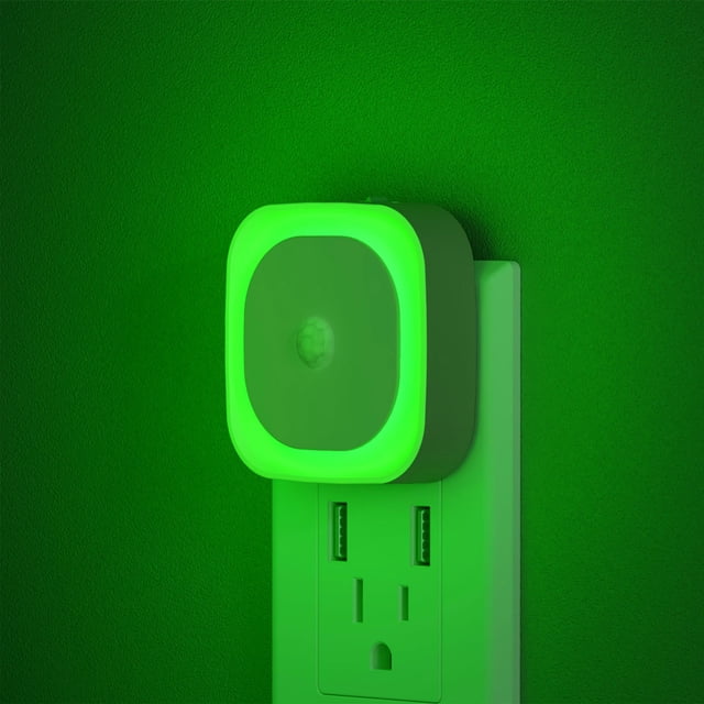 Luz nocturna YUNLEX, paquete de 2, con sensor de movimiento y sensor crepuscular al amanecer