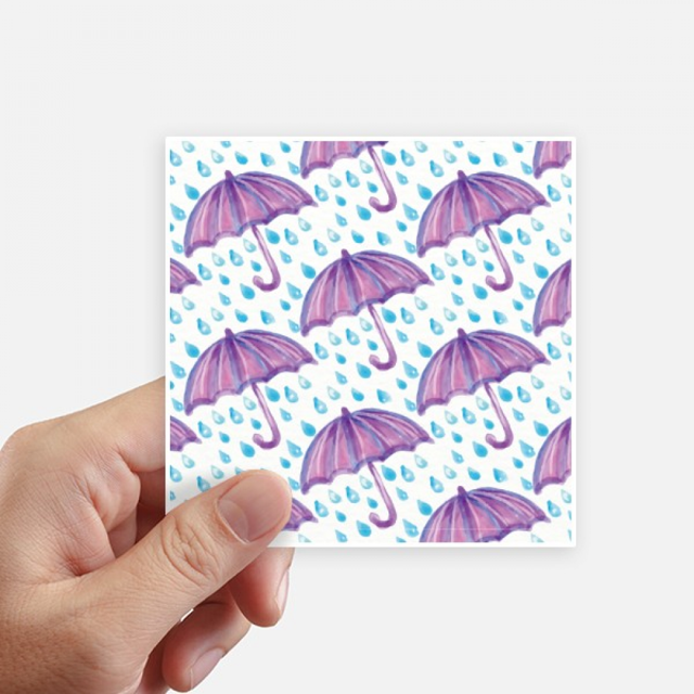 Purple Watercolor Umbrella Rain Sticker Square Waterproof Stickers Wallpaper Car Decal