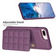 thumbnail image 6 of ELEHOLD for iPhone 7 Plus / 8 Plus Card Holder Back Case with Pockets, Premium PU Leather ID Cash Credit Slots Magnetic Kickstand Flip Folio Slim Hard Protective Cover, darkpurple, 6 of 7