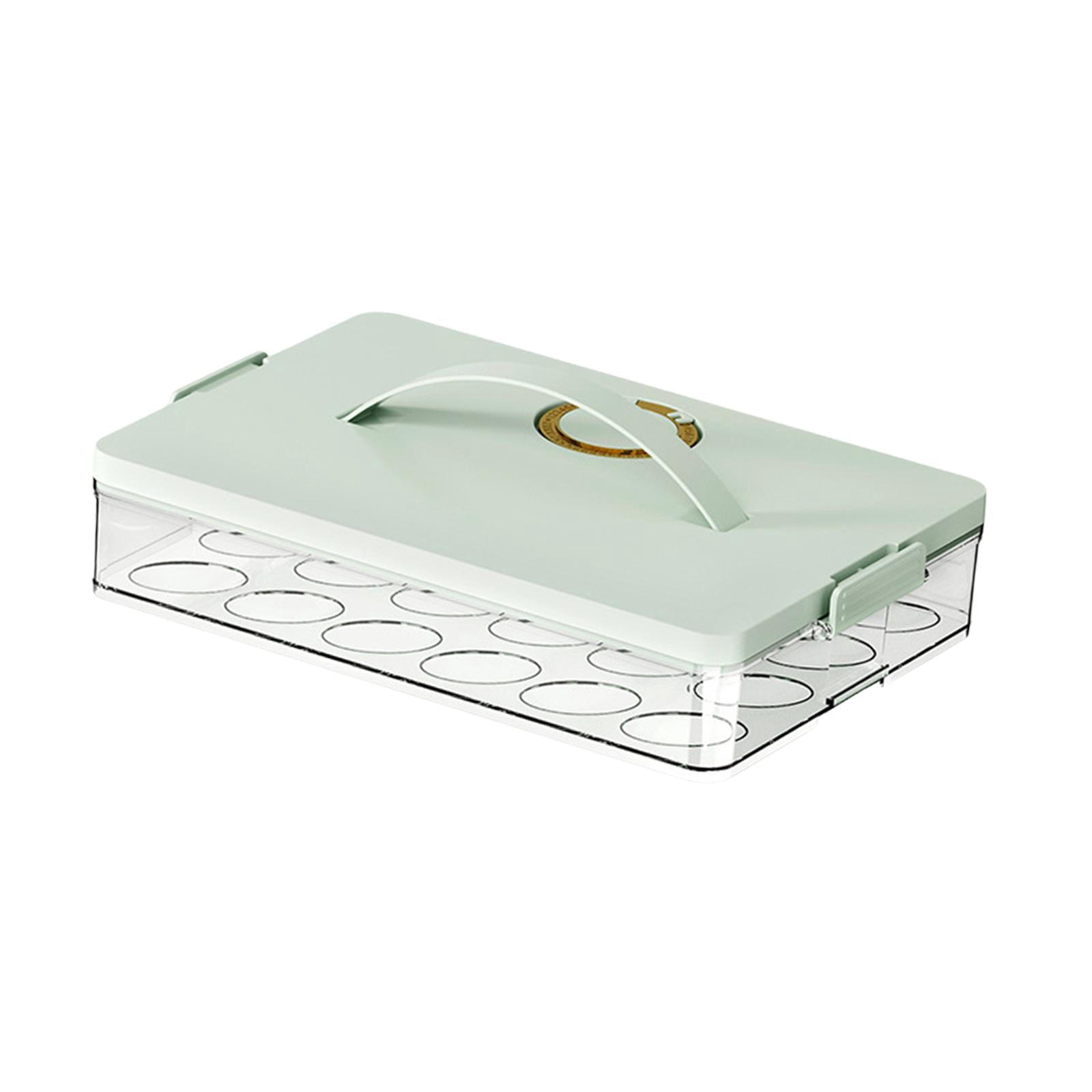 Fiocias Egg Container Eggs Organizer Large Capacity Kitchen Accessories Space Saving Egg Green
