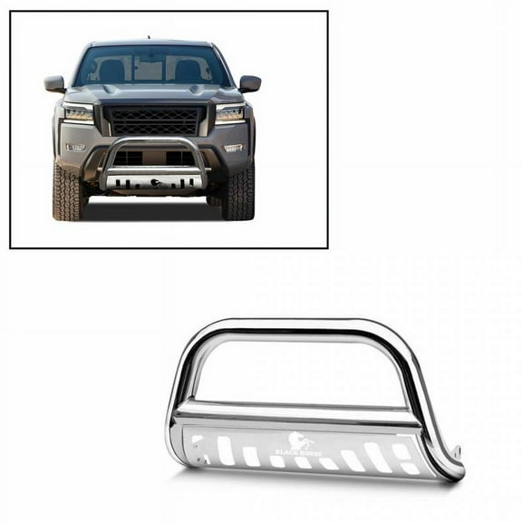 Black Horse CBSC6502SP 3 in. Polished Bull Bar with Polished Skid Plate