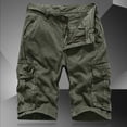 thumbnail image 2 of uikmnh Pants for Men's Summer Wash Solid Color Casual Cotton Sports Pocket Six Division Shorts Size:34, 2 of 4