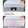 thumbnail image 7 of Pink Spring Floral Wrap Around Bed Skirts for Queen Bed 16" Drop, Bed Skirt with Adjustable Elastic Belt Dust Ruffle Bed Valance for Bedroom Hotel Luxury Summer Botanical Elegant Bed Frame Cover, 7 of 7