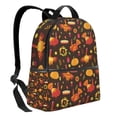 thumbnail image 2 of Lsque Thanksgiving Turkey Pattern Backpack – School Travel Canvas Daypack with Ergonomic Padded Straps, Multiple Compartments & Leather Handle, 2 of 5