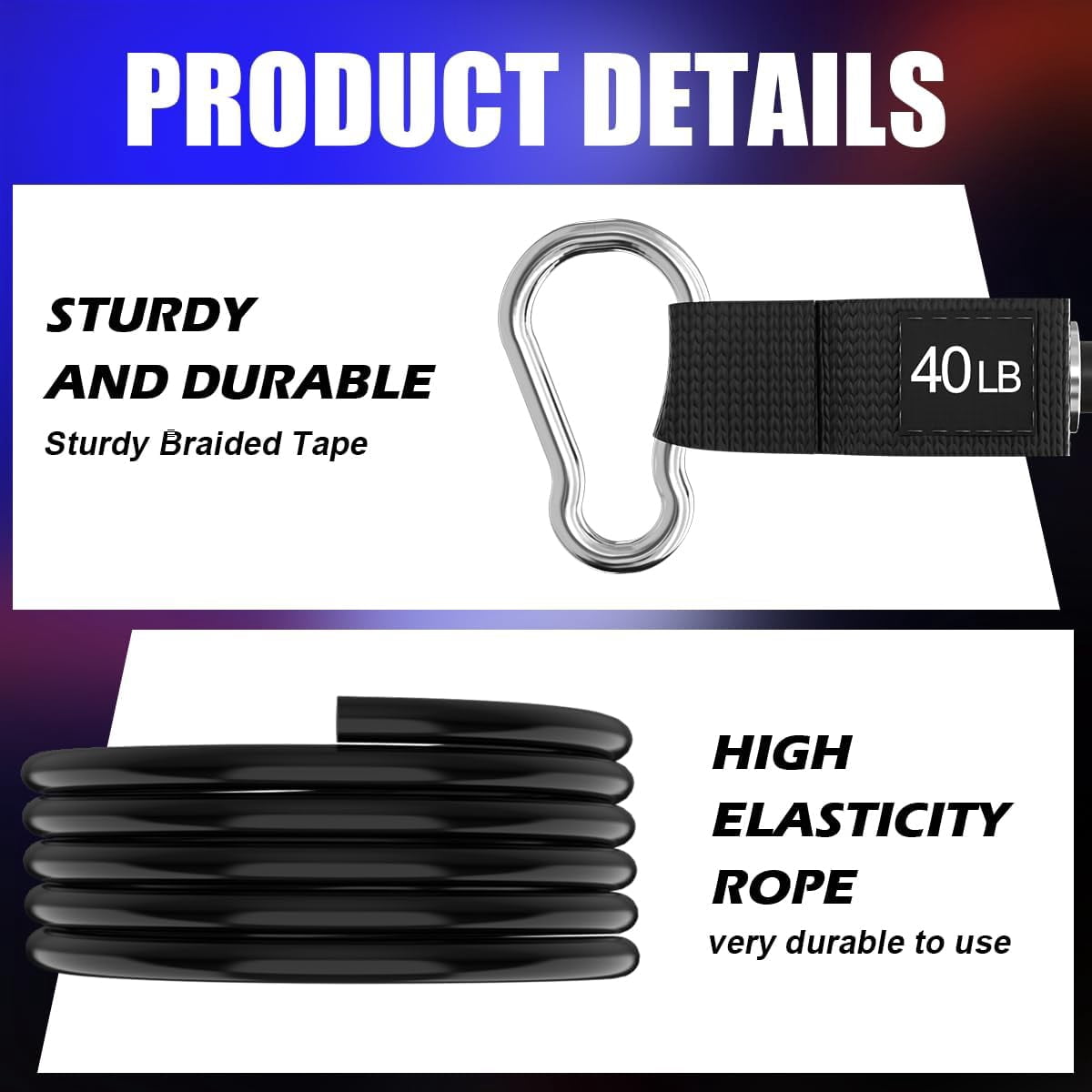 JJEAN-Resistance Bands, One Single Exercise Bands, Workout Bands Resistance Training for Home Workouts Fitness Pilates