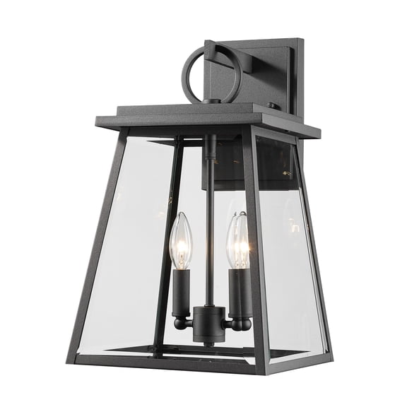521M-BK-Z-Lite-Broughton - 2 Light Outdoor Wall Sconce In Craftsman Style-17.5 Inches Tall and 10.25 Inches Wide