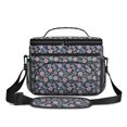 thumbnail image 2 of Pioneer Flower Floral Print Pattern Insulated Lunch Box for Women Men, Medium Leakproof Cooler Bag with Adjustable Strap, 10"x6.7"x8", 2 of 6