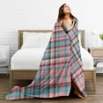 thumbnail image 5 of ZICANCN Throw Blanket Pink Check Plaid Background , Couch Ultra Soft Micro Fleece Sofa Bed Camping Travel Blanket for Adults, 60"x50", 5 of 8