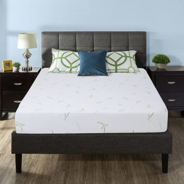 6'' Twin Size Memory Foam Mattress with Bamboo Pattern Cover Breathable