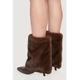 thumbnail image 3 of Women's Trendy Faux Fur Slanted Kitten Heel Pointed Toe Booties, 3 of 3