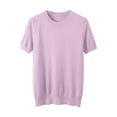 thumbnail image 4 of Landzoo T Shirt For Women Solid Color Short Sleeve Crew Neck Shirt Summer Cozy Soft Women Tees Size XL Light Purple, 4 of 4