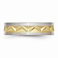 thumbnail image 4 of Stainless Steel Grooved Yellow IP-plated Ladies 6mm Brushed Band, 4 of 8