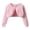 Pink, variant on Girls Bow Knit Cardigan, Long Sleeve Cropped Sweater With Scalloped Hem, Cute Button Down Knitwear For Kids Black 90