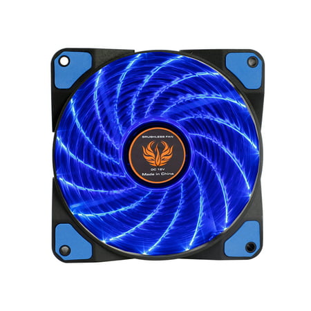 TSV 120mm Case Fan Cooling PC Light Up Computer Case with Cool Look, Long Life Bearing with DC 15 LED Illuminating PC Case Quiet Durable Fans