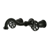 Kingston Brass KS3120RX Belknap Double-Handle Wall Mount Bathroom Faucet, Matte Black