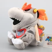 uiuoutoy Baby Dry Bones Bowser JR Gray Koopa 7'' Plush Toy
