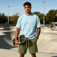 thumbnail image 5 of Men's Athletic Shorts Baggy Sweat Shorts Cotton Fleece Workout Gym Lounge Shorts with Pockets, M, 5 of 8