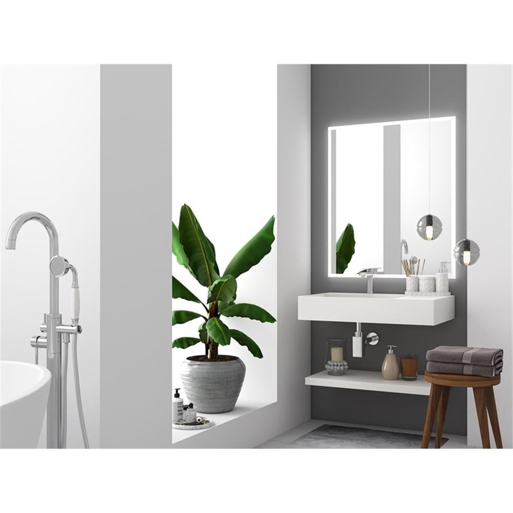 Pemberly Row 30" Solid Surface Left Basin Bathroom Sink in White