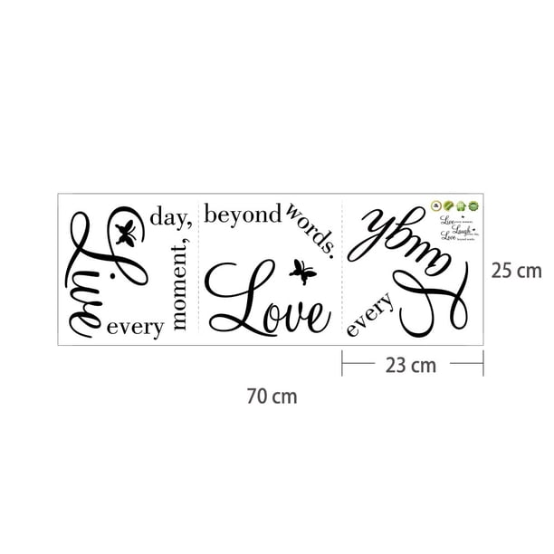 Vive cada momento, ríe cada día, amor más allá de las palabras, adhesivos de pared motivacionales, pegatinas de pared inspiradoras familiares, cita