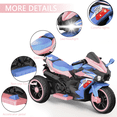 thumbnail image 4 of HNH 12V Ride on Motorcycle for Kids, 3 Wheels Battery Powered Motorcycle Toy with Remote Control, Bluetooth, Music, Light, 4 of 9