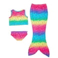 thumbnail image 2 of Wodstyle Kid's Girl Mermaid Tail 3Pcs Swimsuits Funny Bathing Suits Costume Bikini Sets, 2 of 5