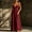 *Wine, variant on ClodeEU Women's V Neck Spaghetti Strap Backless Sleeveless Dress with Pockets ,Solid Color Casual Summer Maxi Dress Black,Women's Plus L