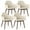 Beige, variant on Gymax Set of 4 Dining Chairs Upholstered Kitchen Table Chairs w/ Solid Wood Legs Beige