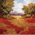 thumbnail image 2 of Baynes, Maija 26x26 White Modern Wood Framed Museum Art Print Titled - Scarlet Fields II, 2 of 4