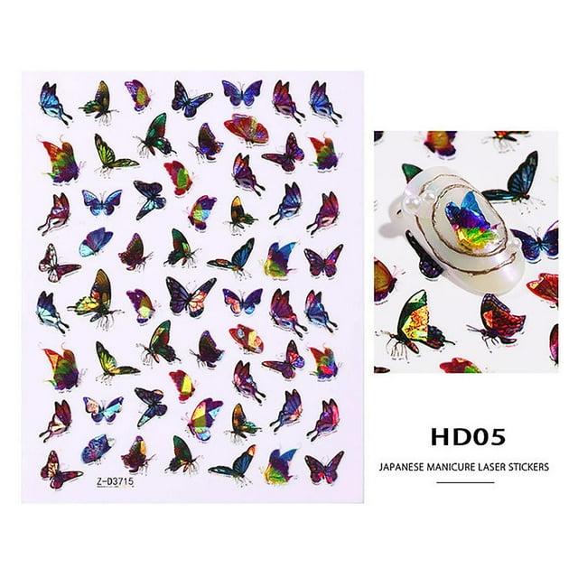 Adhesivo decorativo para uñas HUOGUO Butterfly 3D impermeable para uñas
