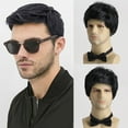 thumbnail image 2 of Mens Brown Wigs Natural Fluffy Layered Synthetic Hair For Men Male Halloween Daily Use Wig, 2 of 9