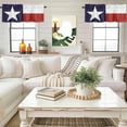 thumbnail image 4 of Texas Star Flag Valances for Windows, Star and White Red Stripe Valance Window Treatment Rod Pocket Short Curtains Valances for Kitchen Bathroom 60"W x 14"L, 4 of 9