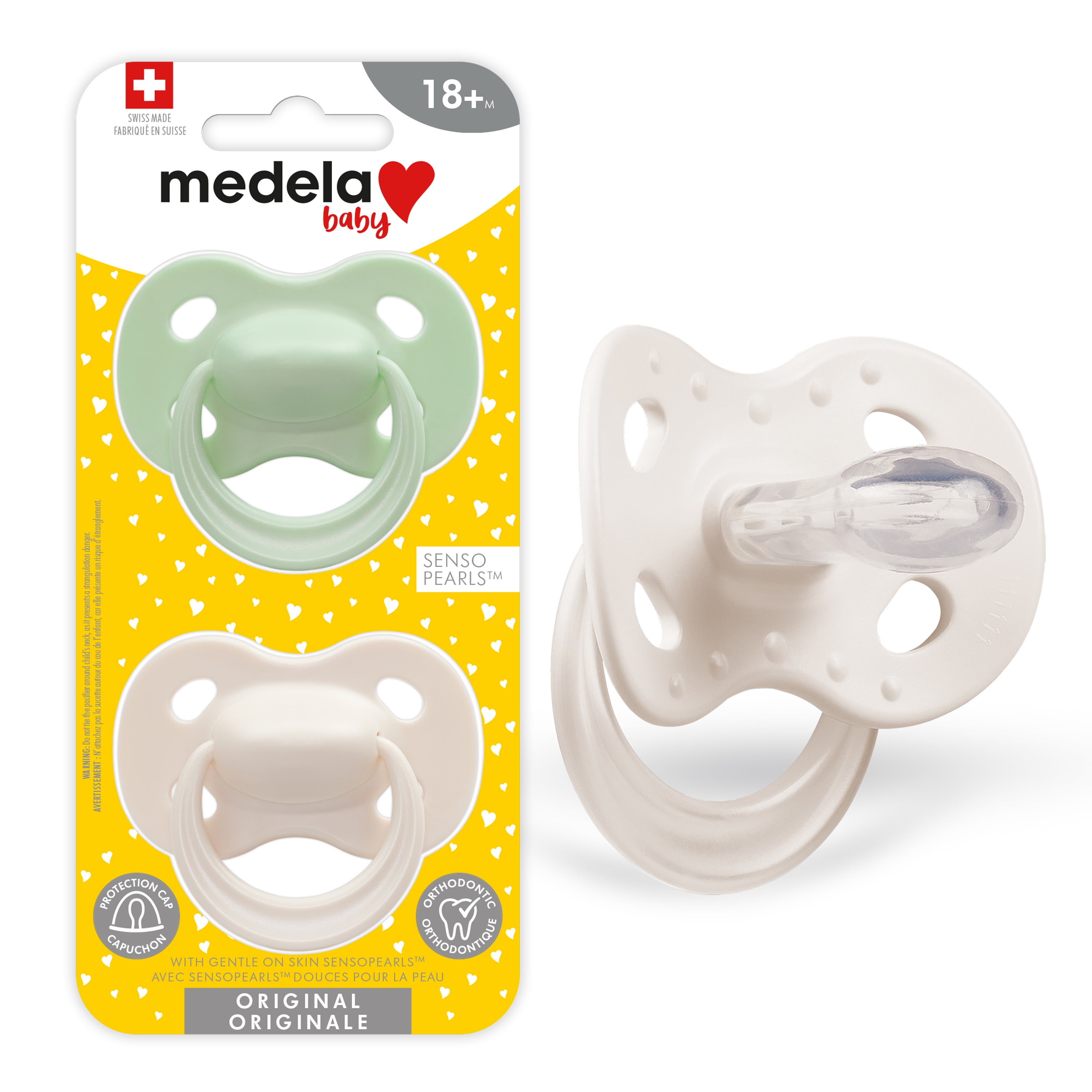 Medela Baby Pastel Pacifier for Months, Perfect for Everyday Use, BPA-Free, & Orthodontic, Pacifiers, 2-Pack, Jade Green/Calm Grey - Walmart.com