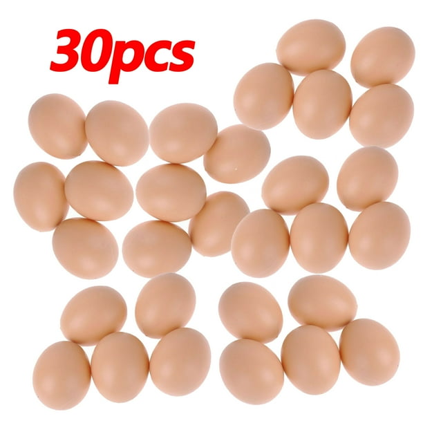 Feildoo (30Pack) LifeSize Unpainted Plastic Eggs Fake Easter Eggs
