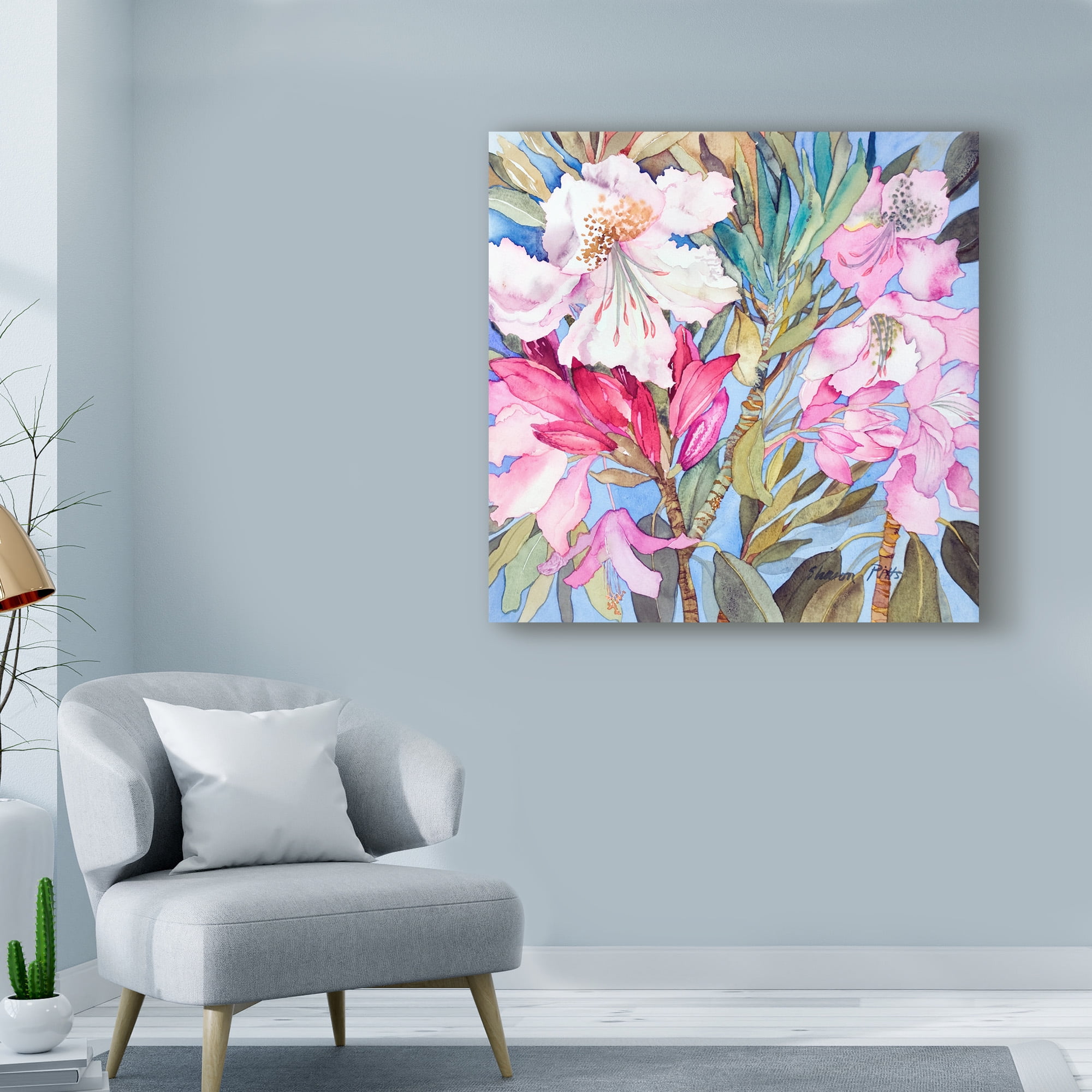 Trademark Fine Art 'Rhododendron Flowers' Canvas Art by Sharon Pitts