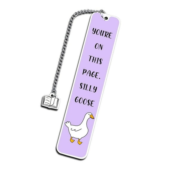 Silly Gooses Bookmarks with Pendant Creative Book Markers Metal Page Markers Lovely Bookmarks for Students Teachers