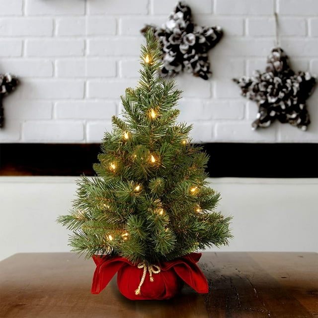 SIfdSeng Get it Fast Mini Small Prelit for Desktop Miniature with Light Glittery for Xmas Home Tabletop
