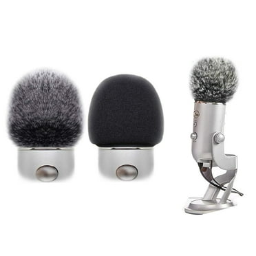 2 Pack Microphone Plush Foam Cover Furry Windscreen Muff for Blue Yeti Voice Microphone Mic Cover