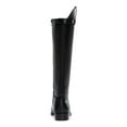 thumbnail image 2 of INC Womens Black Pull Tabs Goring Snap Details Asymmetrical Cushioned Aleah Round Toe Stacked Heel Zip-Up Leather Riding Boot 6.5 M, 2 of 4