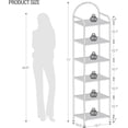 thumbnail image 2 of Bookcase Bookshelf Tempe Glass Bookshelves Slim Shelving Unit for Bedroom Bathroom Home Office Steel Frame Gold BCG, 2 of 9