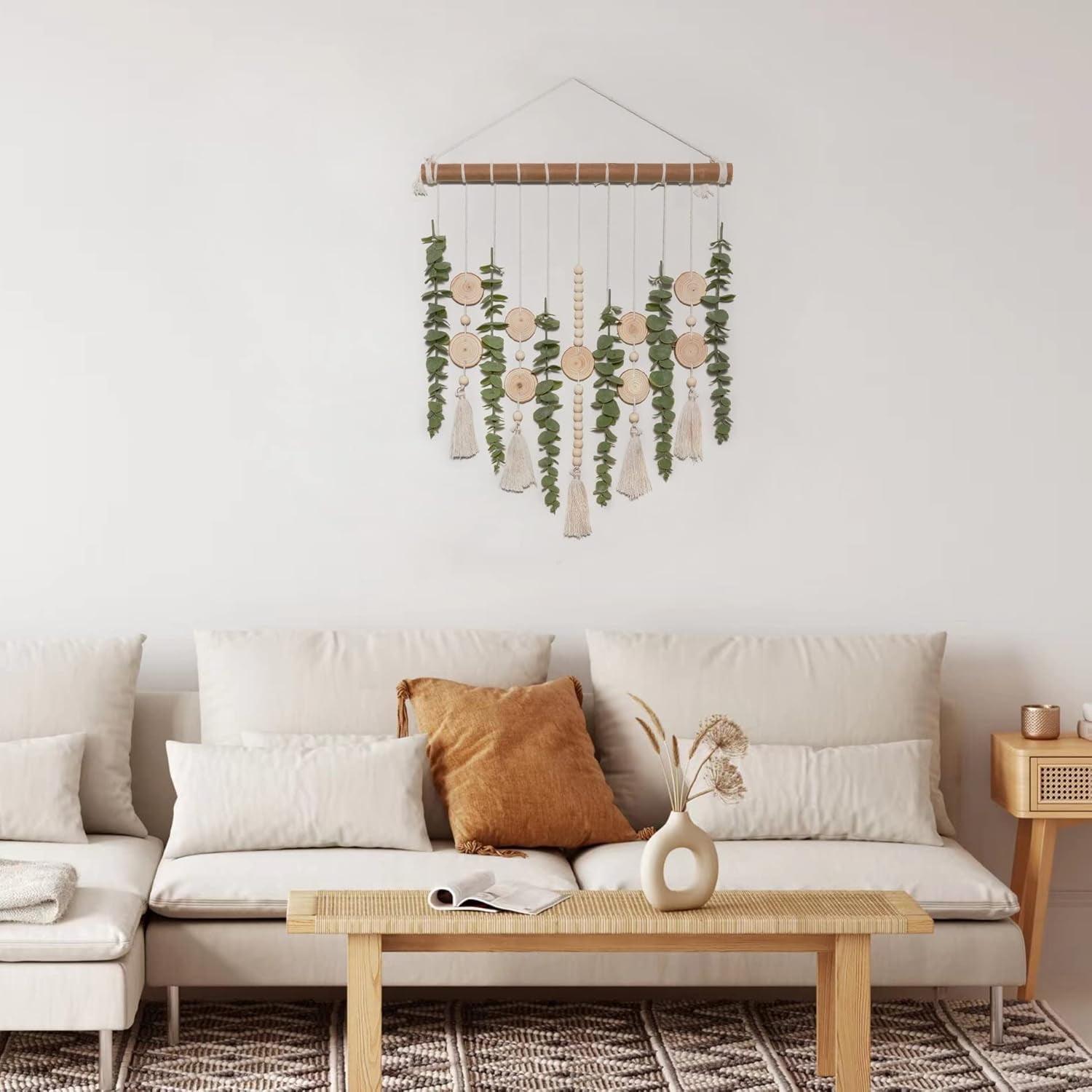 Artificial Eucalyptus Bathroom Decor Topboutique Fake Eucalyptus Greenery Leaves Stems Hanging Leaf Plants with Wooden Bead on 16.5 inch Wooden Stick Farmhouse Aesthetic for Bedroom Living Room Decor