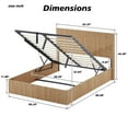 thumbnail image 2 of Storage Bed Frame, Lift Up Bed, Queen Size Bed with Gas Spring Hydraulic System and 13-Slat Support, Corrugated Wood Design, No Box Spring Needed, Oak, 2 of 2
