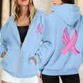 thumbnail image 2 of Shadoumai Womens Zip Up Hoodie Cancer Awareness Pullover Long Sleeve Casual Athletic Sweatshirt With Pocket Drawstring Fall Winter Jackets, 2 of 6