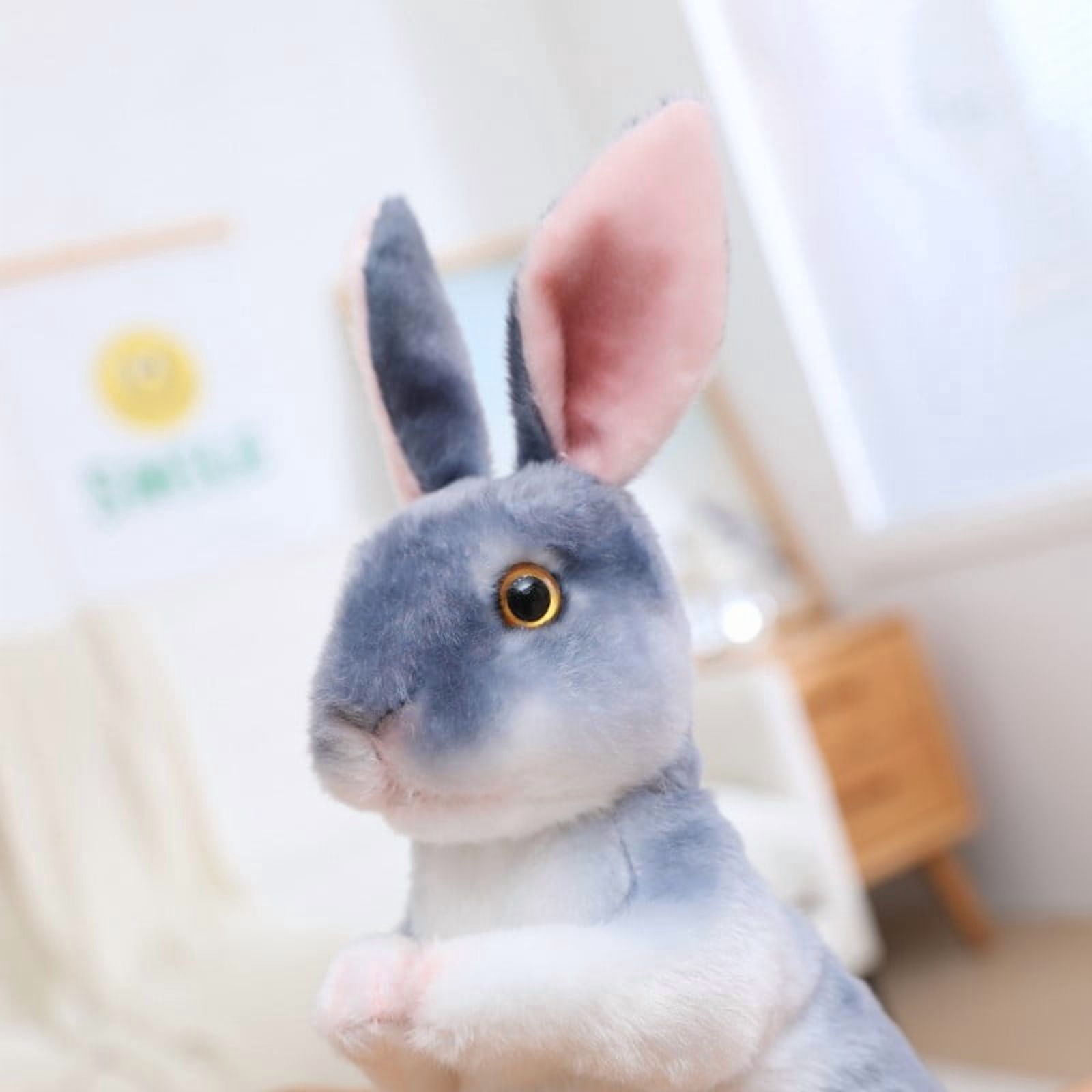 4 Pcs Plush Easter Bunny Stuffed Animal Cute Stuffed Bunny Soft Stuffed Rabbit Plush Toy Kawaii Bunny Stuff for Kids Fluffy Hugging Sleeping Gifts(Brown, Beige, Black, Gray)