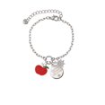 thumbnail image 2 of Delight Jewelry Silvertone Small Red Apple Silvertone Discover Dream Explore Zoey Charm Bracelet, 6.5+2" Extender, 2 of 4