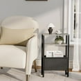 thumbnail image 5 of Narrow End Table with Magazine Rack - Classic Oak Grey Design, 5 of 6