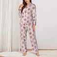 thumbnail image 2 of Balery Strawberry Cake Conjunto de Pijama con Estampado para Mujer, Conjunto de Dos Piezas con Manga Larga, Ropa de Dormir Suave con Bolsillos, Pijamas Cómodos-X-Large, 2 of 6