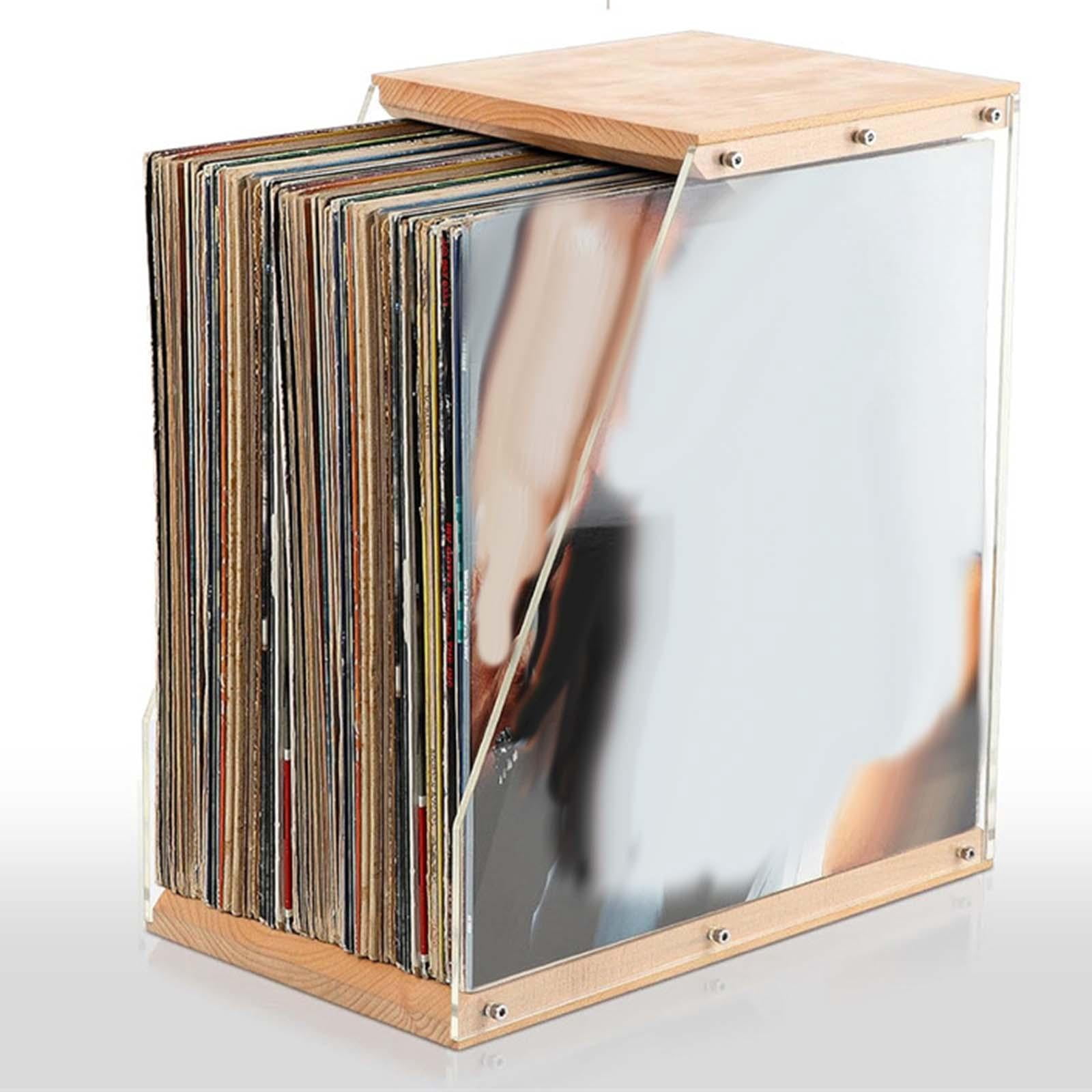 Tongina Vinyl Storage Holder CD Storage Case Portable Space-saving Acrylic Board Desk Ornament Album Desktop Organizer for Books Home