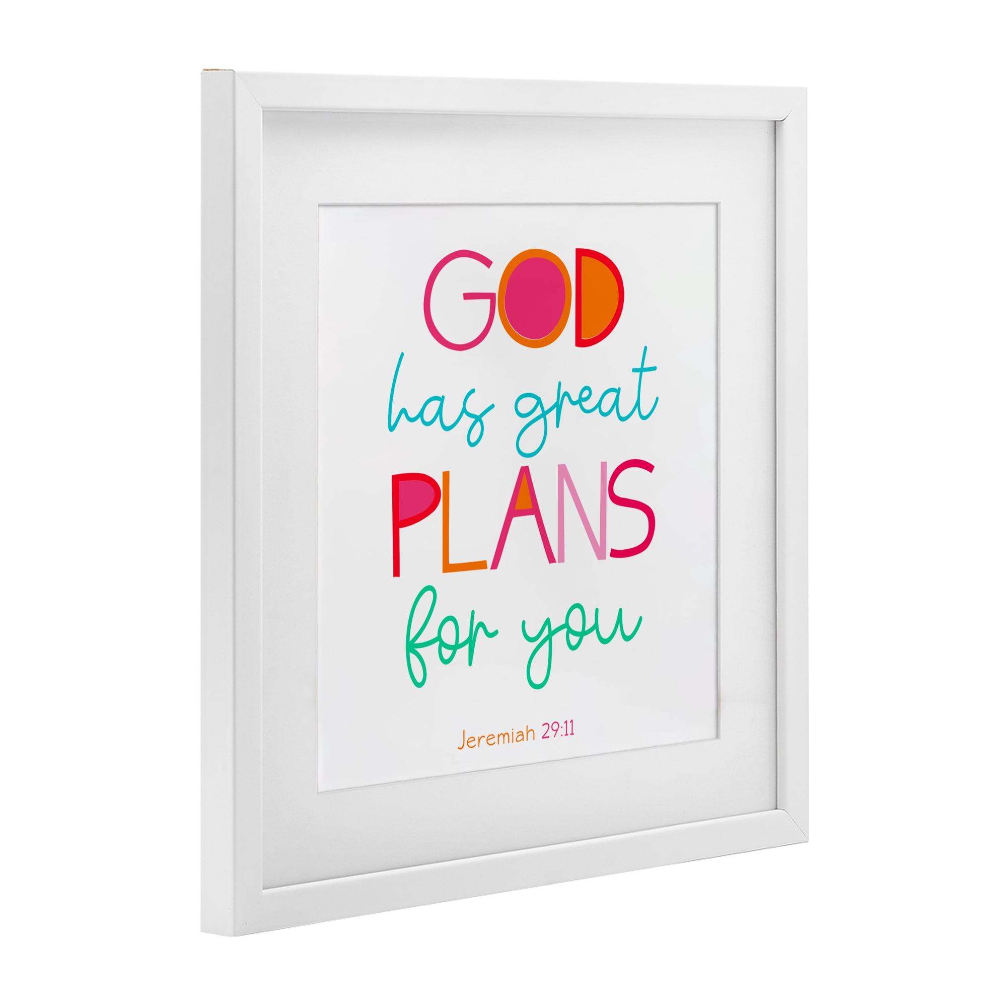 Stupell Industries Whimsical God's Plans For You White Framed Print Under Glass, design by SD Graphics Studio